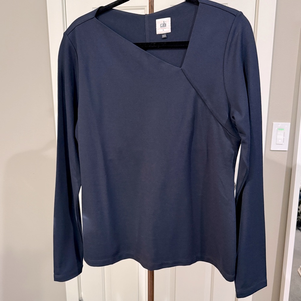 CAbi Contessa Navy Blue V-Neck 3/4 Tee